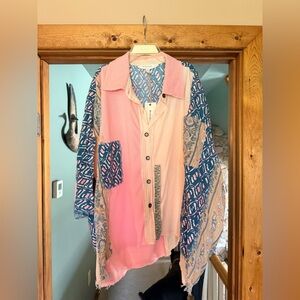 Bohemian Patchwork Button-Up Shirt by Blue Velvet
